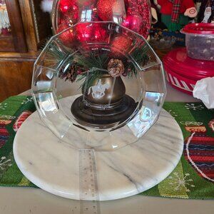 BORMIOLI ROCCO Vintage 9 1/2" Glass Collectible Plate with Frosted Horsemen
